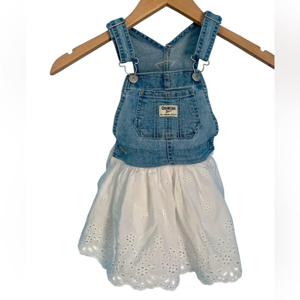 OshKosh B'gosh Vestbak Denim and White Eyelet Dress Size 2T